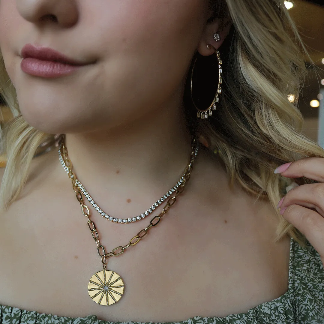 0.45ctw Diamond Paper Clip Necklace