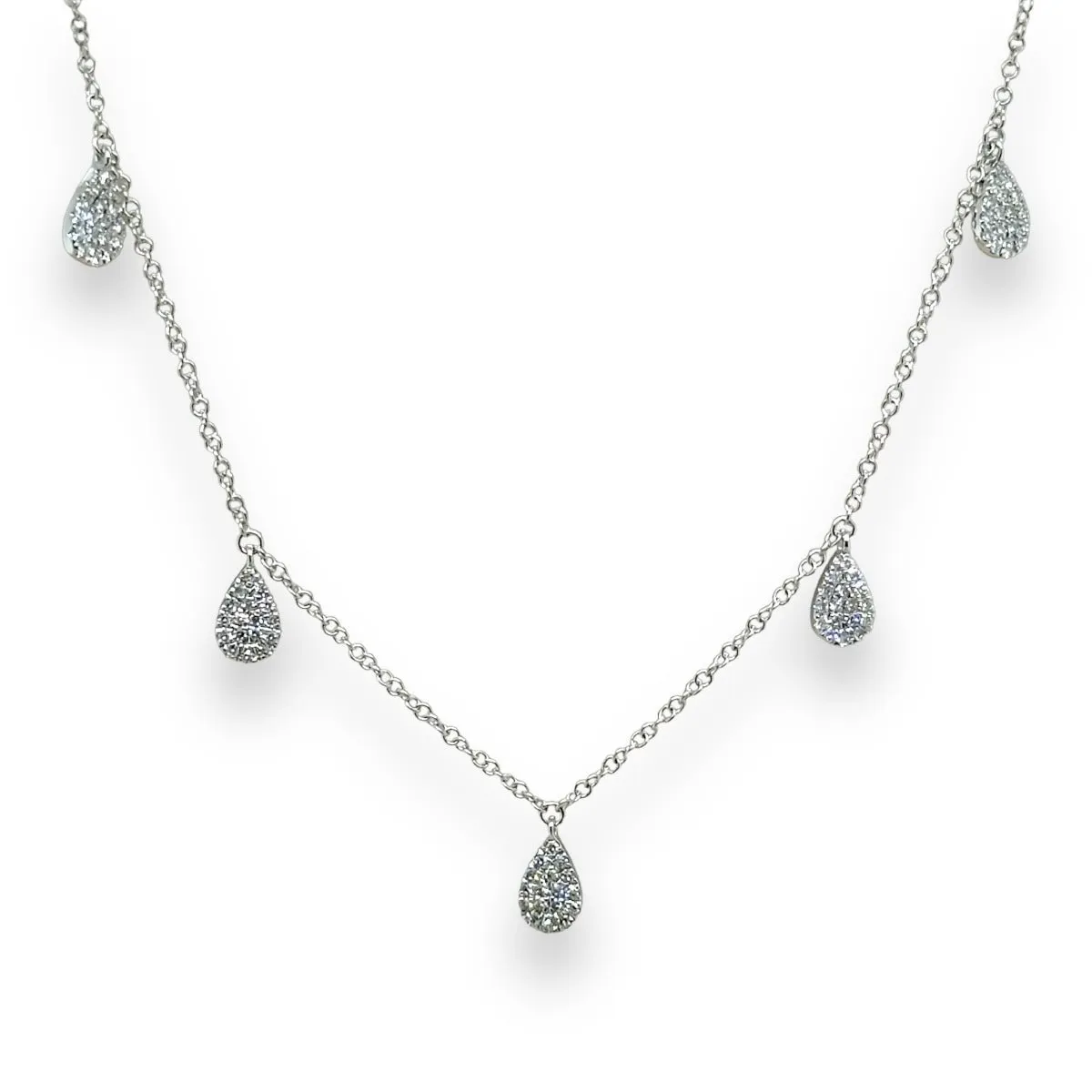 14K W Gold 0.27ctw H/SI1 Diamond Drop Necklace