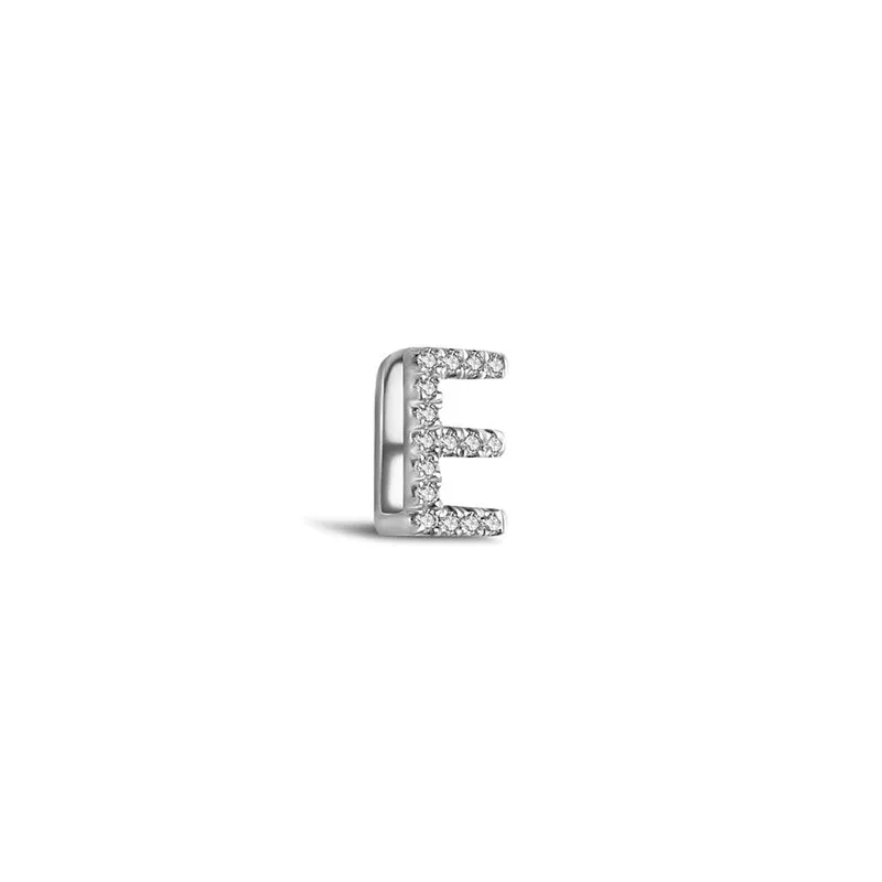 18k Gold Initial Letter "E" Diamond Pendant