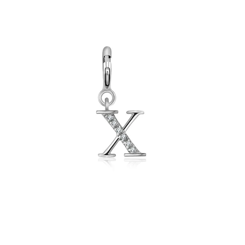 18k Gold Letter "X" Diamond Charms