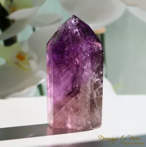 Amethyst Quartz Crystal Tower & Devic Temple Heart Dow