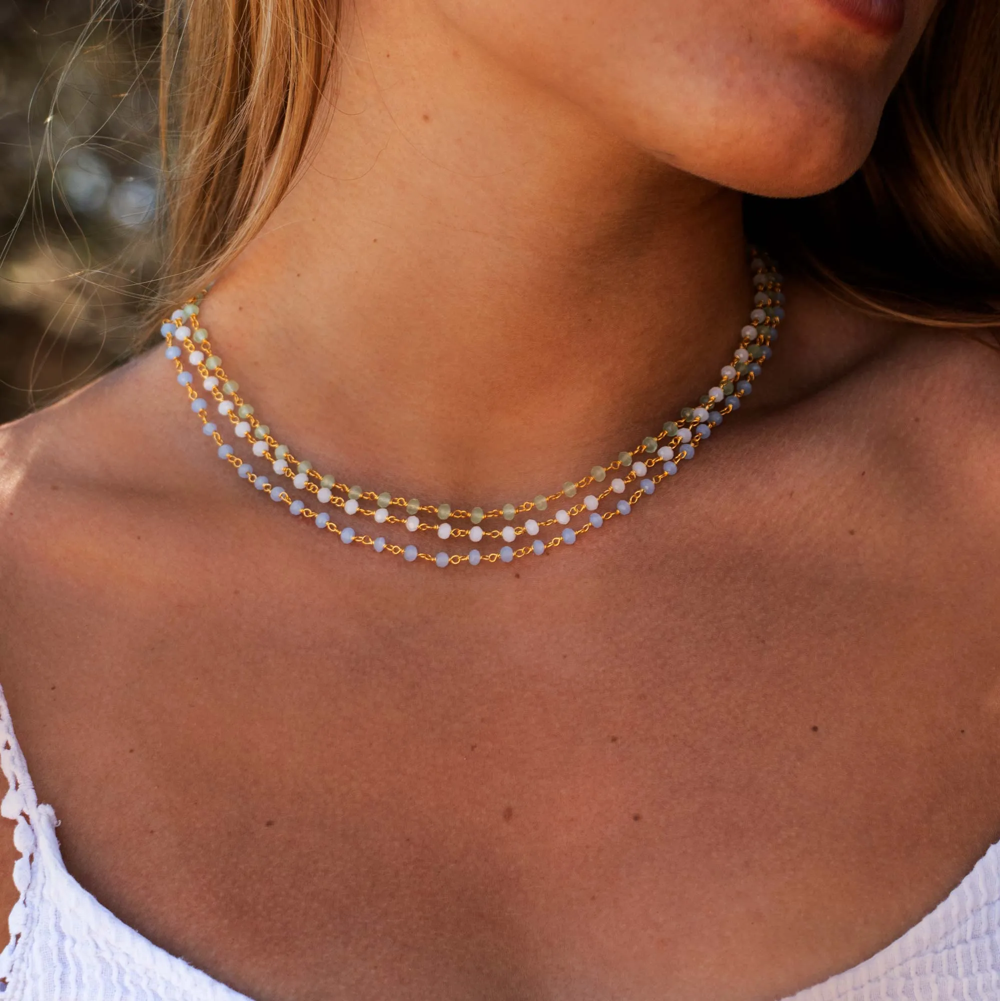 Crystal Jade Gold Necklace