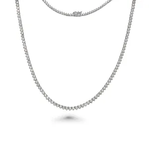 Diamond Tennis Necklace (5.50 ct.) 2 mm 3-Prongs Setting in 14K Gold