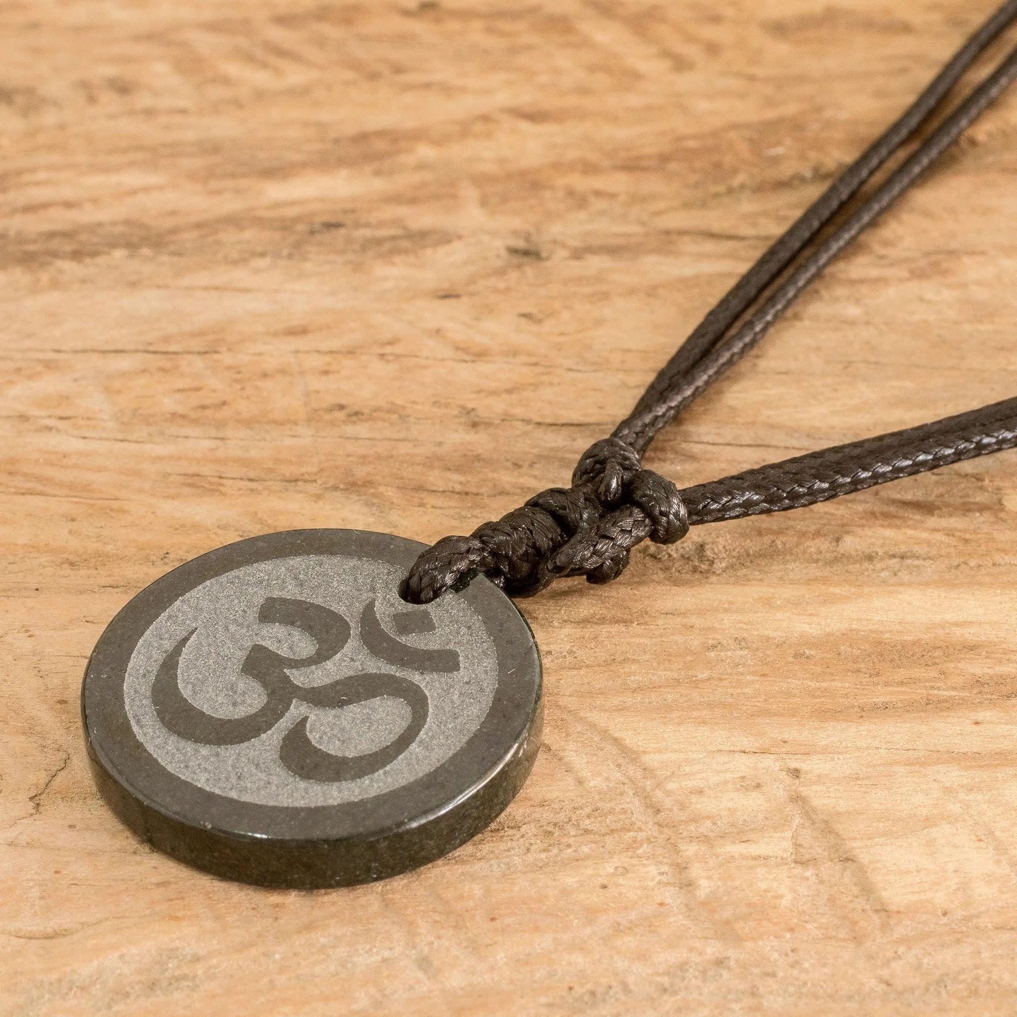 Maya Jade Om Necklace Artisan Crafted Jewelry - Meditation | NOVICA
