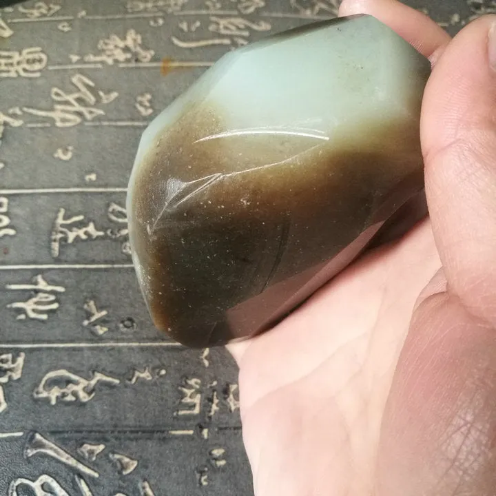 Natural Kunlun Jade Rough Nephrite Raw (384g, 9.2X5.5X5cm)