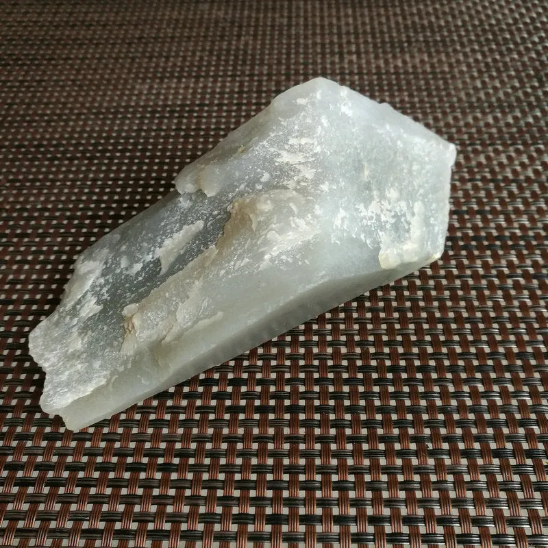 Natural Kunlun Jade Rough Nephrite Raw (491g, 14X5.5X5cm)