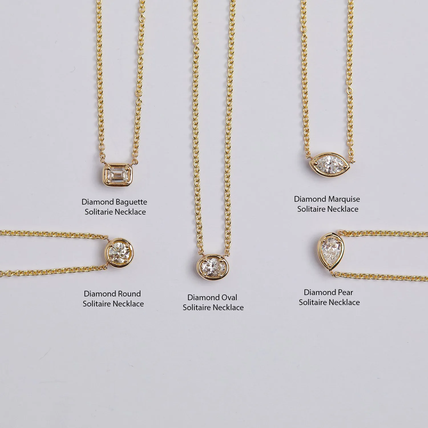 Round Diamond Solitaire Necklace