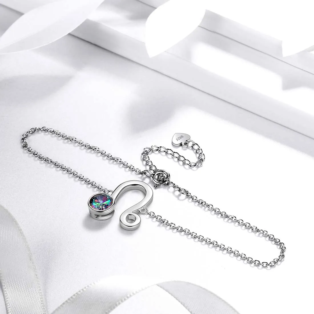 Tokyo Mart Leo Bracelet Women Girls Jewelry Birthday Gift Mystic Topaz Sterling Silver