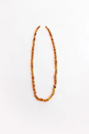 Vintage Orange Amber Bead Necklace, 1960s
